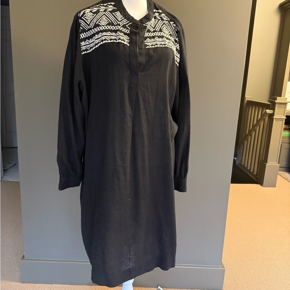 Style & Co. Black Midi Dress with Geometric White Accents